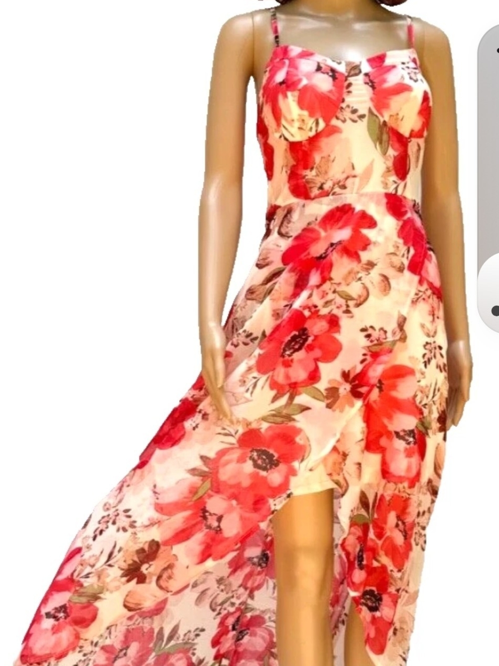 Lily Rose Red Floral High-Low Maxi Dress Size XS